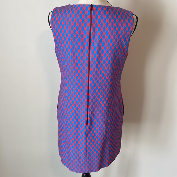MISS WU geometric dress blue red - Picture 12 of 14
